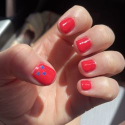Dream Nails - Gel mani with blue star embellishment love!