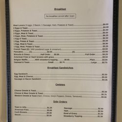 The Fill-Inn Station - Breakfast menu