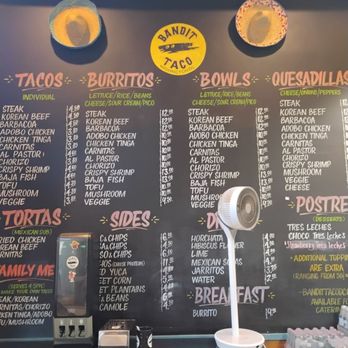 Bandit Taco - Menu - Mexican Near Me - Washington, DC, District of Columbia