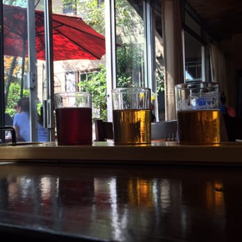 Blowing Rock Brewing - Beer flight with bonus picnic table patio - Breweries Near Me - Blowing Rock, North Carolina