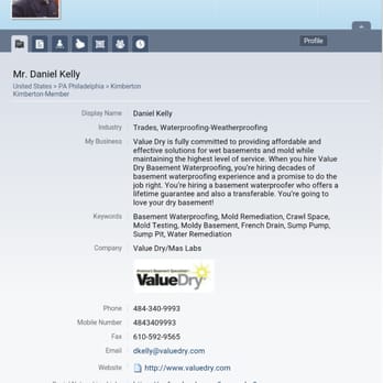 Value Dry - My contact information. - Waterproofing Near Me - Collegeville, Pennsylvania Value Dry - My contact information. - Waterproofing Near Me - Collegeville, Pennsylvania