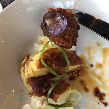 Kulture - Meatball with Johnny cake (dish comes with 3 meatballs. I just shared with a friend) - Southern Near Me - Houston, Texas