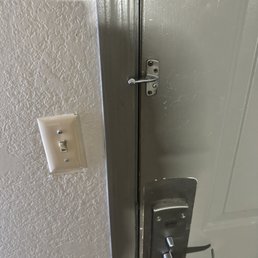 Door lock is missing.