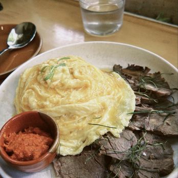 Tanzie's - Beef plate with lava egg - Salad Near Me - Berkeley, California