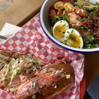 Bar Harbor - New England style lobster roll and lobb salad - Seafood Near Me - Seattle, Washington Bar Harbor - New England style lobster roll and lobb salad - Seafood Near Me - Seattle, Washington
