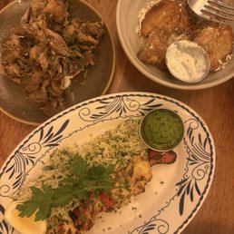 Crispy Wild Mushrooms, chicken kefta, crispy potatoes Crispy Wild Mushrooms, chicken kefta, crispy potatoes