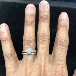 Replaced missing stones repaired some of the setting and cleaned both rings Replaced missing stones repaired some of the setting and cleaned both rings