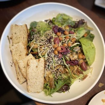3 Restaurant - a bowl of salad with toasted bread - American Near Me - Franklin, Massachusetts 3 Restaurant - a bowl of salad with toasted bread - American Near Me - Franklin, Massachusetts