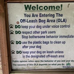 Shoreview Off Leash Park - Park rules.