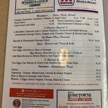 Eaton Place Restaurant - Menu - Diners Near Me - Eaton, Ohio