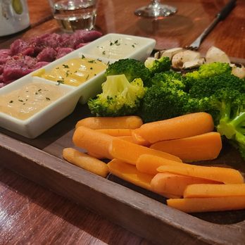 The Swiss Haven - a platter of meat and vegetables - Fondue Near Me - Breckenridge, Colorado The Swiss Haven - a platter of meat and vegetables - Fondue Near Me - Breckenridge, Colorado