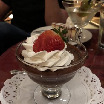 Warren & Annabelle's Magic - Chocolate Pots de Creme with a martini peeking in the background / Annabelle's Lounge - Performing Arts Near Me - Lahaina, Hawaii