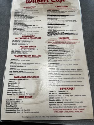 Menu photo 1 Wilbert Cafe Cotton, MN