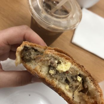 Larae’s Breads, Pies, and Espresso - Egg and sausage roll and iced mocha - Desserts Near Me - Fairbanks, Alaska Larae’s Breads, Pies, and Espresso - Egg and sausage roll and iced mocha - Desserts Near Me - Fairbanks, Alaska