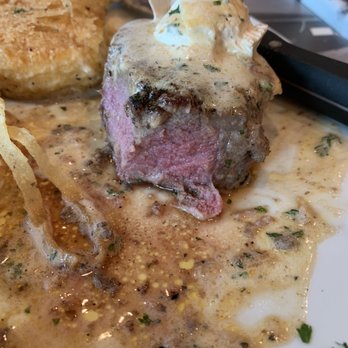 Props - Filet cooked (medium) with an herb butter and wine reduction sauce- Very good! - Seafood Near Me - Warner Robins, Georgia