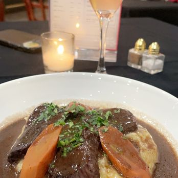 Eden Cafe - Steak & Truffle mashed potatoes so tender and so delicious!! Background is the raspberry mimosa a must try!! - Cafes Near Me - Tulare, California