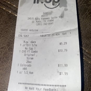 IHOP - Bill that should have been take care of by Restraunt - Breakfast & Brunch Near Me - Katy, Texas IHOP - Bill that should have been take care of by Restraunt - Breakfast & Brunch Near Me - Katy, Texas