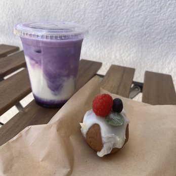 Lele Cake - Kartoshka and Ube latte iced - Coffee & Tea Near Me - Los Gatos, California