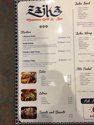 Menu photo 2 Zaika Moroccan Grill & Bar Greymouth, WTC