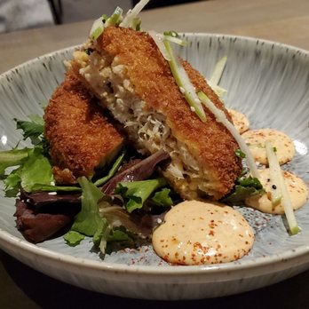 Decadence - Crab and shrimp cake. - New American Near Me - Hermosa Beach, California Decadence - Crab and shrimp cake. - New American Near Me - Hermosa Beach, California