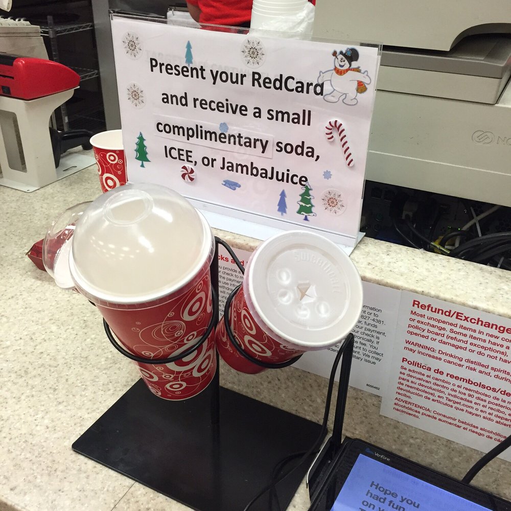 Target - Free soda, icee, or jamba go if you have a red card!! - Department Stores Near Me - Irvine, California Target - Free soda, icee, or jamba go if you have a red card!! - Department Stores Near Me - Irvine, California