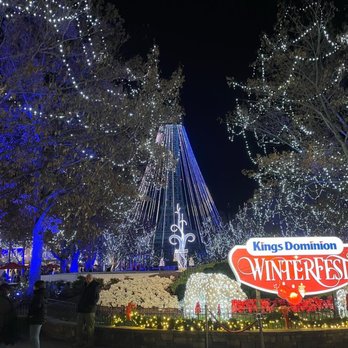 Kings Dominion - Winterfest entrance has Christmas music and beautiful lights - Amusement Parks Near Me - Doswell, Virginia Kings Dominion - Winterfest entrance has Christmas music and beautiful lights - Amusement Parks Near Me - Doswell, Virginia