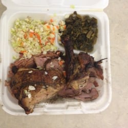 Firehouse BBQ & Smoking Company - 3 meat platter-- chicken, pork & beef $ 13