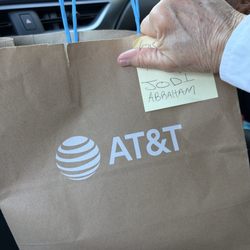 AT&T Store - Woodland Hills - A copy of my shopping bag with the contents of my new iPhone.