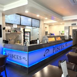 Pisces Fish and Chips - Pisces fish and chips in pinner interior.