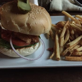 Score on Davie - Chicken burger with fries. - Sports Bars Near Me - Vancouver, British Columbia Score on Davie - Chicken burger with fries. - Sports Bars Near Me - Vancouver, British Columbia