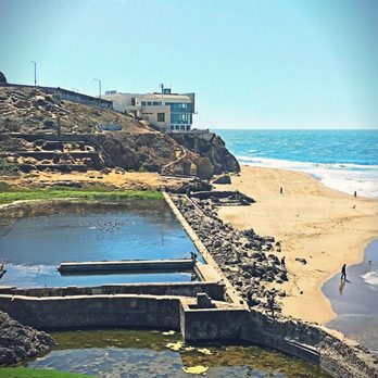 Sutro Baths - The historic Sutro Baths with the Cliffhouse in the background (south view) - Beaches Near Me - San Francisco, California Sutro Baths - The historic Sutro Baths with the Cliffhouse in the background (south view) - Beaches Near Me - San Francisco, California