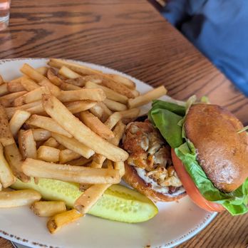 The First Post - Crab cake sandwich with fries - New American Near Me - York, Pennsylvania
