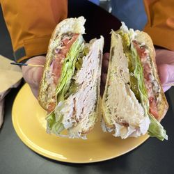 Greg's Sandwich Works - Build your own Hot Pressed French  Cuban Sauce Oil Vinegar Turkey Add Turkey  Lettuce  Tomato  Onion Pepper Oregano Jalapeño