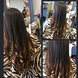 Beautiful Balayage Highlights with cut and style done by Rudina