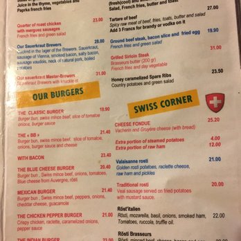 Taverne Les Brasseurs SA - The English menu part 1 - Brasseries Near Me - Geneva, GE Taverne Les Brasseurs SA - The English menu part 1 - Brasseries Near Me - Geneva, GE