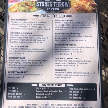 Stones Throw Tavern - Brunch menu - American Near Me - Charleston, South Carolina Stones Throw Tavern - Brunch menu - American Near Me - Charleston, South Carolina