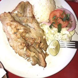 La Lagunita - Filete de pescado mojo de ajo (Fish filete smothered in garlic)