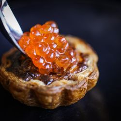 Sun Moon Studio - egg custard tart with salmon roe