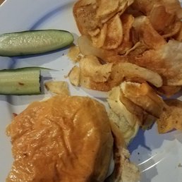 Barrel Burger with homemade chips. Barrel Burger with homemade chips.