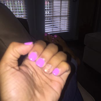 My Spa Lounge - Gel Mani w/ statement nail (and pedi in background) - Nail Salons Near Me - Houston, Texas