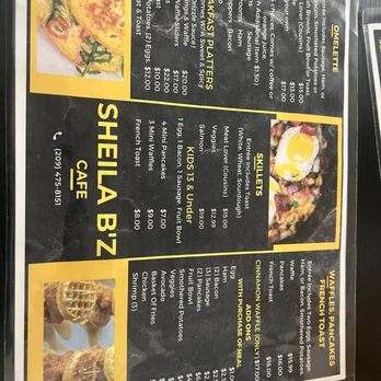 Sheila B'Z - Breakfast menu - Breakfast & Brunch Near Me - Stockton, California Sheila B'Z - Breakfast menu - Breakfast & Brunch Near Me - Stockton, California
