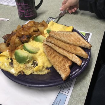 That Breakfast Place - Breakfast special: spinach, feta, mushroom, bacon & ham omelette. - American Near Me - Windham, Connecticut That Breakfast Place - Breakfast special: spinach, feta, mushroom, bacon & ham omelette. - American Near Me - Windham, Connecticut
