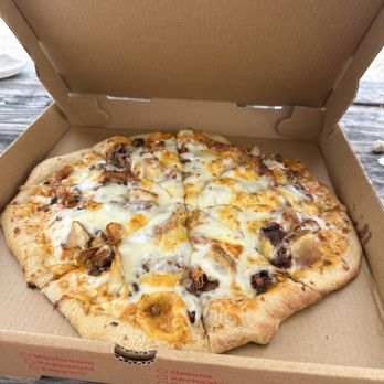 Pirates Cove - The Cove Hamburger pizza. Insanely delicious! - New American Near Me - Elberta, Alabama