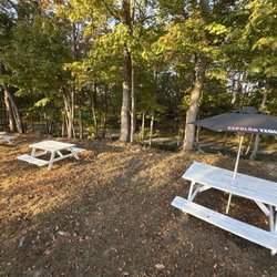 David's Diner & Deli - The Heritage Trail, benches to sit at on property at David's diner.