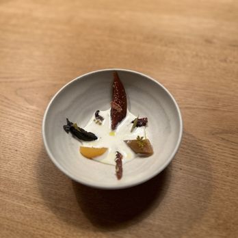 Restaurant Kadeau - preserved fruits topped with sheep's cream - Danish Near Me - København