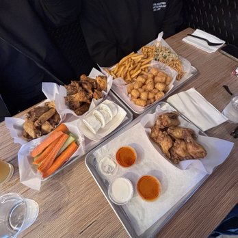 Fire Wings - Tater tots, fries, and garlic noodles are all solid add ons! - Chicken Shop Near Me - Irvine, California