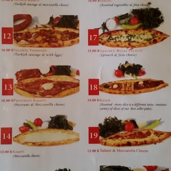 Mustafa Turkish Pizza - Part 2 of the menu - Turkish Near Me - Toronto, Ontario