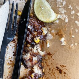 Some of the fatty pieces that we had to scrape off Some of the fatty pieces that we had to scrape off