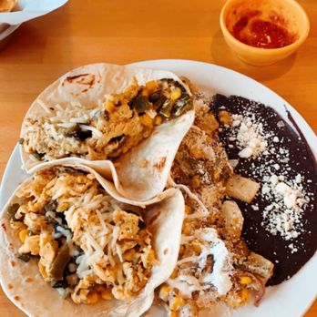 Taco Ocho - Breakfast taco plate with the polanco. Have ordered it twice! - Mexican Near Me - Richardson, Texas