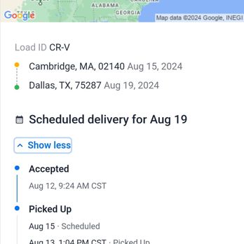 Dreamline Logistics - Dropped on 9th, Loaded on 13th, Arrived on 22nd! - Vehicle Shipping Near Me - Cambridge, Massachusetts Dreamline Logistics - Dropped on 9th, Loaded on 13th, Arrived on 22nd! - Vehicle Shipping Near Me - Cambridge, Massachusetts